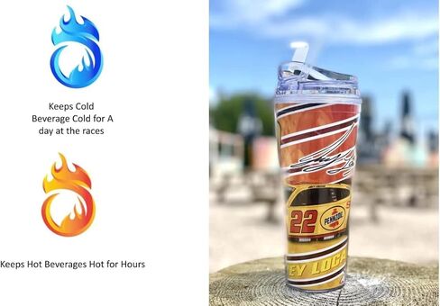 Rico Industries NASCAR Kyle Busch #8 3CHI 24 oz Double Walled Acrylic Beverage Tumbler - Race Fan Gear - Gift for Car, Pool or Garage - Officially Licensed Collectable Vessel with Hinged Lid, Straw in Saudi Arabia