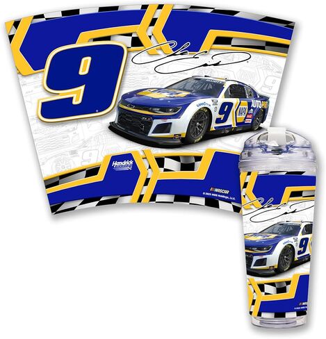 Rico Industries NASCAR Kyle Busch #8 3CHI 24 oz Double Walled Acrylic Beverage Tumbler - Race Fan Gear - Gift for Car, Pool or Garage - Officially Licensed Collectable Vessel with Hinged Lid, Straw in Saudi Arabia