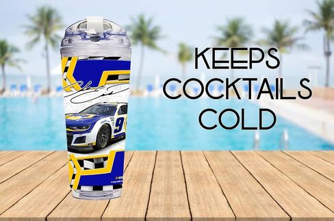 Rico Industries NASCAR Kyle Busch #8 3CHI 24 oz Double Walled Acrylic Beverage Tumbler - Race Fan Gear - Gift for Car, Pool or Garage - Officially Licensed Collectable Vessel with Hinged Lid, Straw in Saudi Arabia