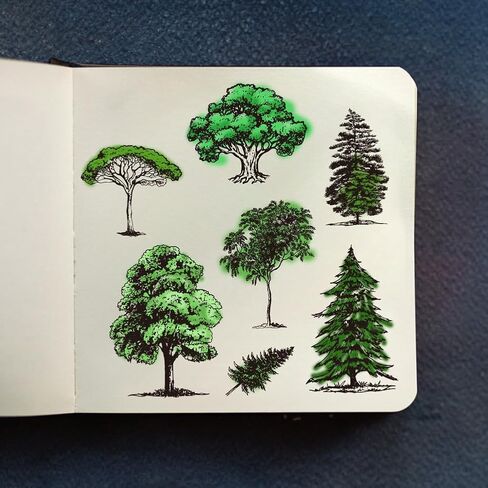 1 Sheet Clear Stamp, Woods Trees Background Transparent Rubber Stamps Reusable Silicone Clear Stamp Seals for Card Making Decoration DIY Scrapbooking Album Decor Craft in Saudi Arabia