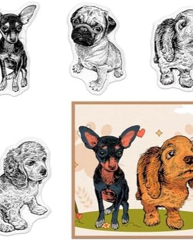 Dogs Puppy Clear Stamps for Card Making Teddy Chihuahua Pug Baby Dogs Rubber Stamps Animal Dog Puppy Transparent Silicone Seals for Gift Card DIY Scrapbooking Embossing Album Craft Supplies in Saudi Arabia