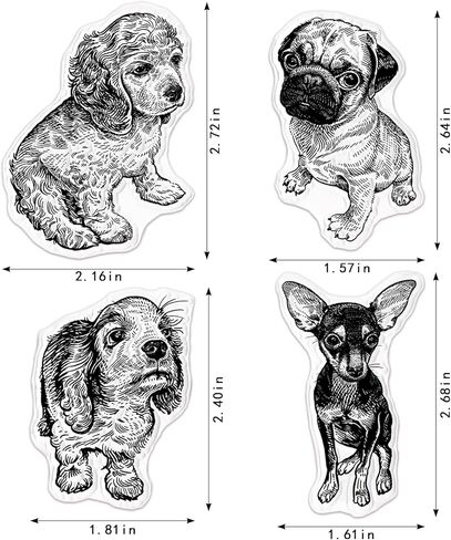 Dogs Puppy Clear Stamps for Card Making Teddy Chihuahua Pug Baby Dogs Rubber Stamps Animal Dog Puppy Transparent Silicone Seals for Gift Card DIY Scrapbooking Embossing Album Craft Supplies in Saudi Arabia