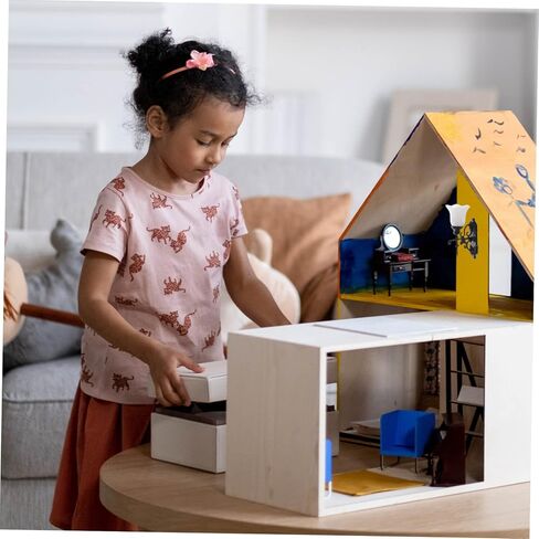 DOITOOL مصابيح حائط مصغرة لإكسسوارات بيت الدمى 4 قطع نموذج أضواء LED صغيرة لتزيين ساحة صغيرة واقعية وطاولة الرمل in Saudi Arabia