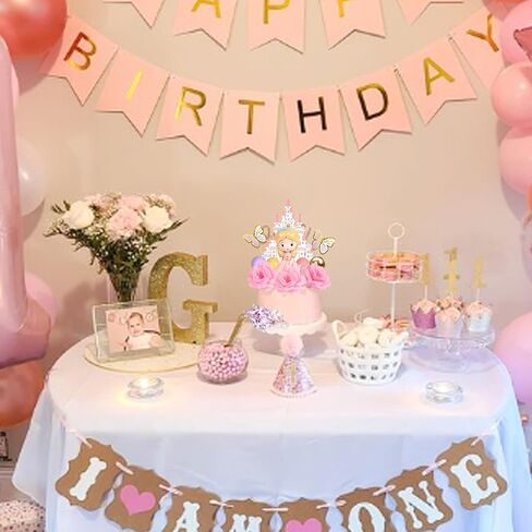 39 PCS Princess Cake Topper Castle Cake Decoration with Butterflies Artificial Flowers and Balls for Princess Birthday Supplies (Pink and Purple) in Saudi Arabia