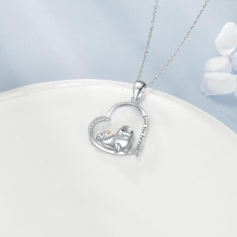 Panda Gifts 925 Sterling Silver Panda Heart Pendant Necklace Panda Jewelry for Women Girls in Saudi Arabia