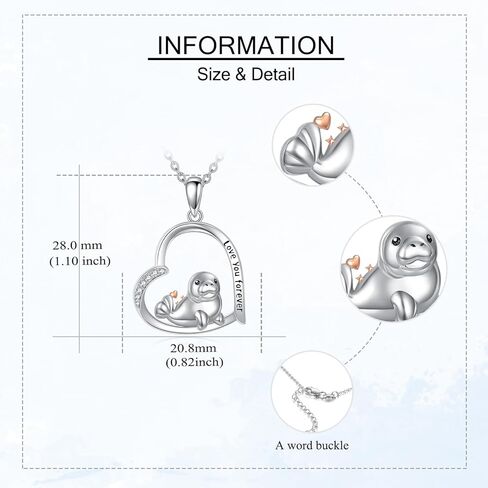 Panda Gifts 925 Sterling Silver Panda Heart Pendant Necklace Panda Jewelry for Women Girls in Saudi Arabia