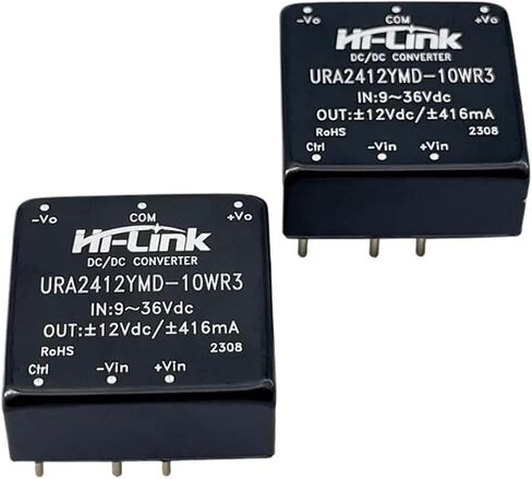 DC-DC 10W 24V to 12V 416mA 5pcs/Lot Dual Output Isolated Step Down Converter Power Supply Module URA2412YMD-10WR3 in Saudi Arabia
