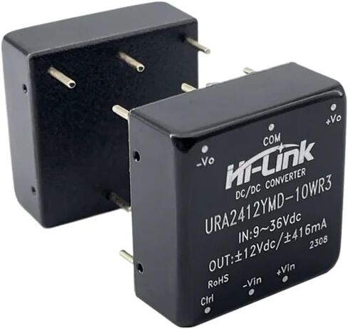 DC-DC 10W 24V to 12V 416mA 5pcs/Lot Dual Output Isolated Step Down Converter Power Supply Module URA2412YMD-10WR3 in Saudi Arabia