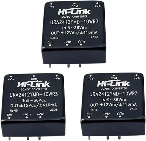 DC-DC 10W 24V to 12V 416mA 5pcs/Lot Dual Output Isolated Step Down Converter Power Supply Module URA2412YMD-10WR3 in Saudi Arabia