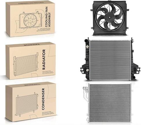 Replacement Parts for Radiator&AC Condenser&Cooling Fan Kit for Jeep Liberty 2004-2005 3.7L Auto Mod-AP88P-40475 in Saudi Arabia