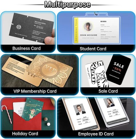 20 قطعة من بطاقات PVC الفارغة لطابعات شارات الهوية، بطاقات بلاستيكية بسُمك 20 مل، متوافقة مع معظم طابعات شارات الهوية (أسود) in Kuwait