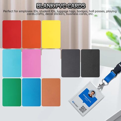 20 قطعة من بطاقات PVC الفارغة لطابعات شارات الهوية، بطاقات بلاستيكية بسُمك 20 مل، متوافقة مع معظم طابعات شارات الهوية (أسود) in Kuwait