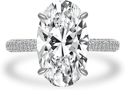 8.0CT خاتم الخطوبة ذو القطع البيضاوي الممتاز، D-Color VVS Big CZ Gemstone 925 خاتم الوعد من الفضة الاسترليني in Saudi Arabia