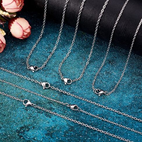 20Pcs 304 Stainless Steel Necklace Chains 19.69 inch Non-Tarnish Cable Link Chains with Lobster Clasps for Men Women DIY Jewelry Making, 1.5mm Thick in Saudi Arabia