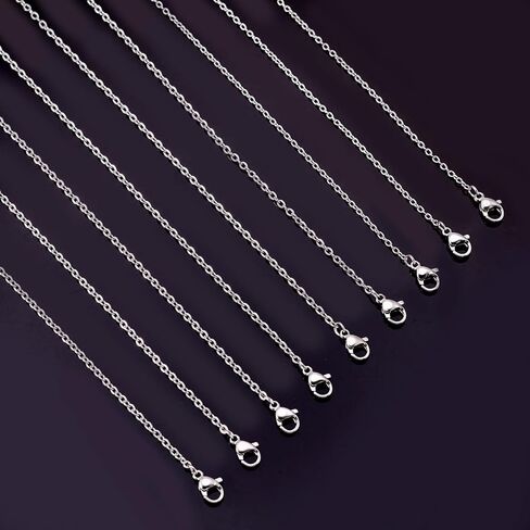 20Pcs 304 Stainless Steel Necklace Chains 19.69 inch Non-Tarnish Cable Link Chains with Lobster Clasps for Men Women DIY Jewelry Making, 1.5mm Thick in Saudi Arabia