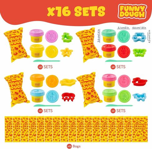 مجموعة معجون اللعب من بونيكو مع قوالب وأكياس جودي، عبوة من 16 هدية للحفلات للأطفال من سن 3 إلى 9 سنوات. هدايا بالجملة، ألعاب أطفال، ألعاب عيد ميلاد صغيرة، حشوات للجوارب، مجموعة الفنون والحرف اليدوية للفصل الدراسي in Kuwait