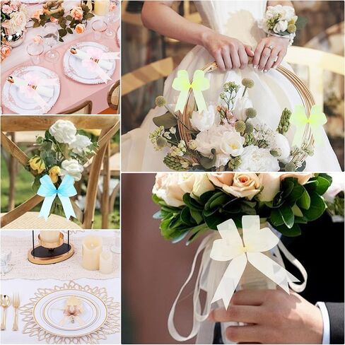 1 Inch x 50 Yards Sheer Organza Ribbon Chiffon Ribbon for Gift Wedding Flower Bouquet Wrapping Decorations Crafts (Blue) in Saudi Arabia