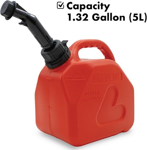 LAUCO Portable Marine Fuel Tank Caddy – 5 Liter Wheeled Gas & Diesel Container with Transfer Hose and Nozzle, Mobile Fuel Storage for Boats, Docks, Farm, Shop & Garage 87252 in Saudi Arabia