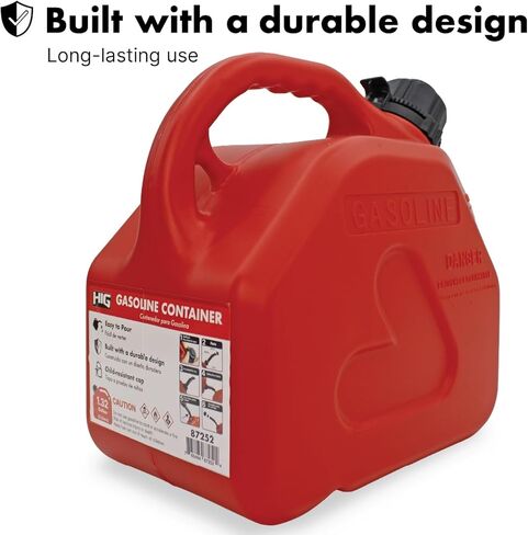 LAUCO Portable Marine Fuel Tank Caddy – 5 Liter Wheeled Gas & Diesel Container with Transfer Hose and Nozzle, Mobile Fuel Storage for Boats, Docks, Farm, Shop & Garage 87252 in Saudi Arabia