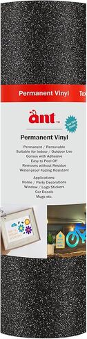 ANT 9.5inch x 4ft x 3 Sheets Black Shimmer Glitter Smart Adhesive Vinyl for Cricut Joy Xtra - Matless Cutting for Long cuts up to 4ft in Saudi Arabia