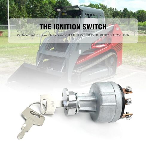 1700100023 Ignition Starter Switch, Replacement for Takeuchi Excavator TL130 TL150 TB125 TB135 TB145 TB175 H806 Tractor, Replaces 1700100052 1700100072 in Saudi Arabia