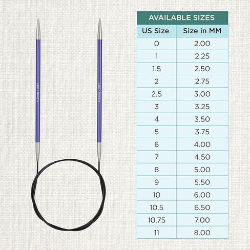 إبر KnitPro Zing الدائرية الثابتة مقاس 16 بوصة (40 سم) | مقاس الولايات المتحدة 7 (4.5 مم) in Kuwait