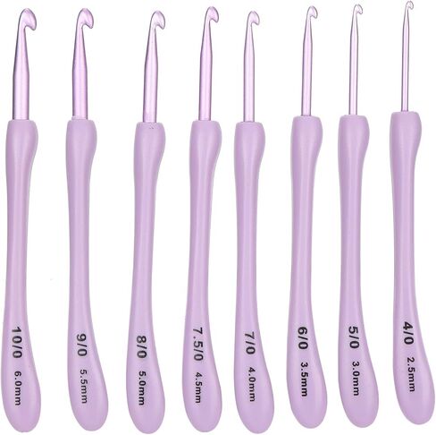 Crochet Hook Set, Alumina Needle with Plastic Handle Knitting Tools, Lightweight and for Crochet Novices and Craft Lovers in Saudi Arabia