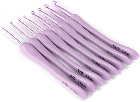 Crochet Hook Set, Alumina Needle with Plastic Handle Knitting Tools, Lightweight and for Crochet Novices and Craft Lovers in Saudi Arabia