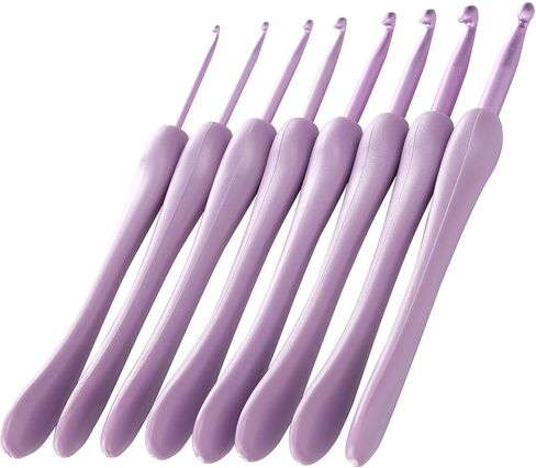 Crochet Hook Set, Alumina Needle with Plastic Handle Knitting Tools, Lightweight and for Crochet Novices and Craft Lovers in Saudi Arabia
