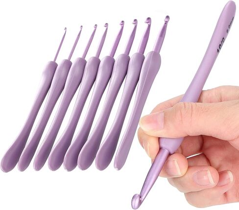 Crochet Hook Set, Alumina Needle with Plastic Handle Knitting Tools, Lightweight and for Crochet Novices and Craft Lovers in Saudi Arabia
