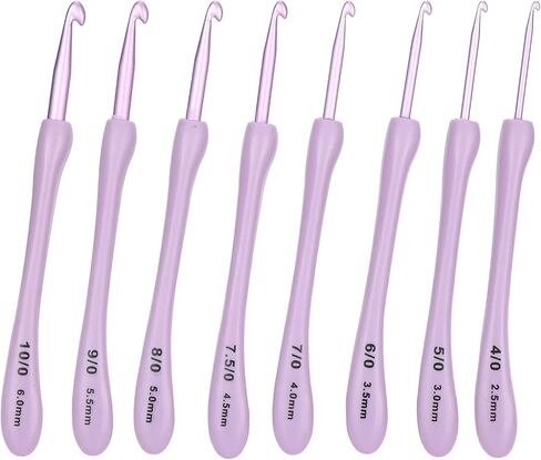 Crochet Hook Set, Alumina Needle with Plastic Handle Knitting Tools, Lightweight and for Crochet Novices and Craft Lovers in Saudi Arabia