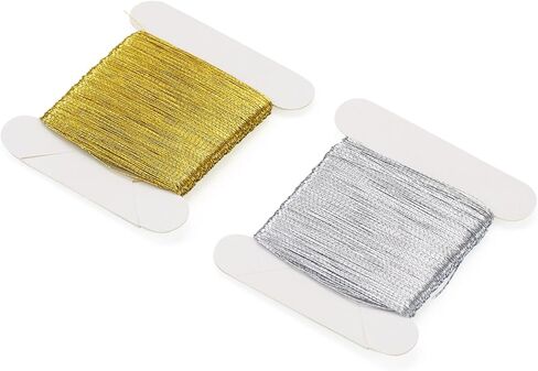 4pcs 0.1mm Metallic Thread Gold Silver Embroidery Rope Machine Embroidery Friendship Bracelets Cords Ornament Wire for Computerized Sewing Craft Jewelry Making in Saudi Arabia