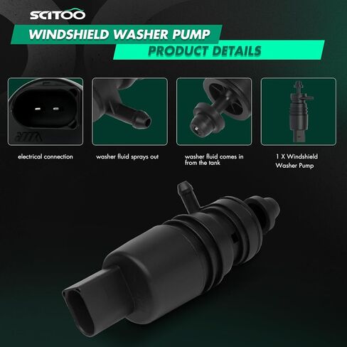 SCITOO مناسب لأودي/لسيارات BMW/لمرسيدس بنز/لفولكس واجن/لبورش مضخة غسل تعمل بحاجب الري المحرك الأمامي الخلفي 67128362154 2108690821 99762818200 1J5955651MY in Saudi Arabia