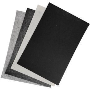 4 قطع من صفائح اللباد المربعة مقاس 8 × 12 بوصة، بسمك 1 مم، لباد متعدد الألوان غير منسوج للخياطة اليدوية اليدوية، وديكورات الهالوين وعيد الميلاد (4، أسود/أبيض/رمادي داكن/رمادي فاتح) in Kuwait