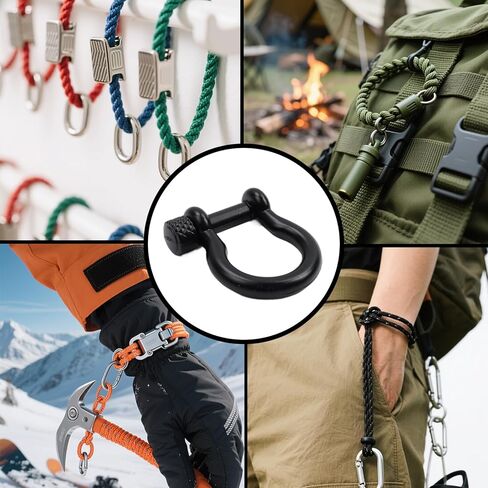 Semetall 10 قطع معدنية على شكل حرف D 15 مم على شكل حدوة حصان حلقات مفاتيح برغي في القيد على شكل حرف U حلقة على شكل حرف D لملحقات الحرف الجلدية DIY، فضي عتيق in Kuwait