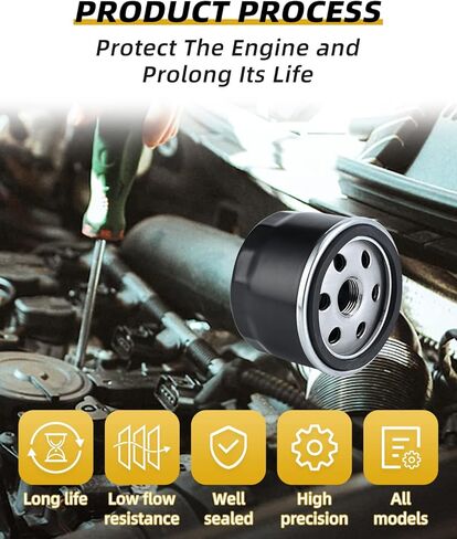 16097-0008 Oil Filter Compatible for Kawasaki Ninja 300 400 500 650 1000 Prairie 300 360 400 Bayou 400 Vulcan 2000 1700 1600 1500 900 800 750 650 500 ZX-10R ZX-7 ZX-6 ZX-14R… in Kuwait