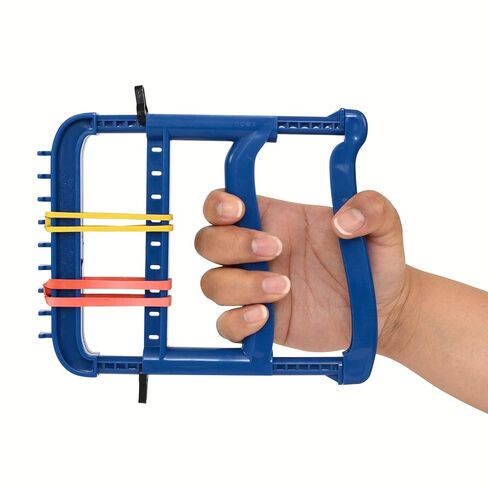 Rolyan Basic Ergonomic Hand Exerciser, Strengthening Device for Fingers, Hands, and Thumbs, Comes with 4 Pairs of Graded Rubber Bands with Progressive Difficulty, White in Saudi Arabia
