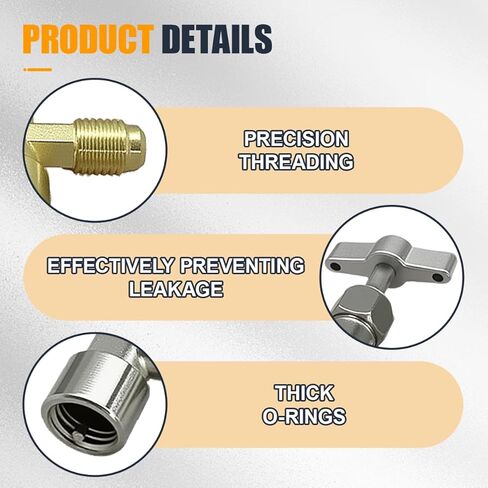 R134A Can Tap Kit, Brass R134 Self-Sealing & Single Puncture Refrigerant Can Taps with Valve Core Removal Tool & Convert Adapters, Automotive AC System Charging Accessory for Most Cars (1Set) in Saudi Arabia