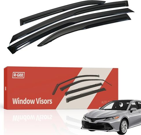 واقيات المطر للنافذة الخارجية من R-GEE مناسبة لسيارة Honda Civic Sedan 2012-2015 ذات 4 أبواب، عاكسات نافذة متينة للغاية، واقيات نافذة تهوية خارجية، ملحقات السيارة الخارجية، 4 قطع in Kuwait