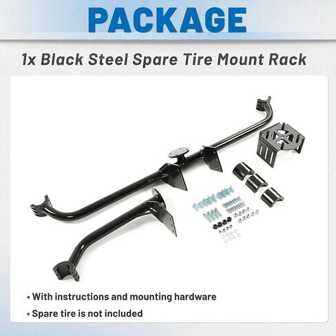 ECOTRIC Spare Tire Mount Rack Carrier Holder Compatible with 2017-2025 Can-Am Maverick X3 Turbo X3 Max R Ds Steel Hold Up to 32" Tire UTV Powder Coated in Saudi Arabia