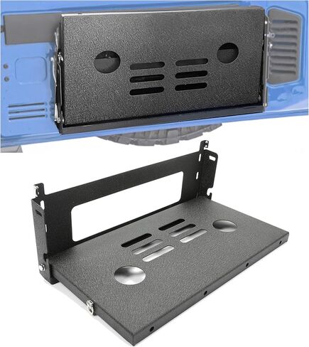 KUAFU Tailgate Table Rear Door Foldable Shelf Compatible with 2007-2024 Jeep Wrangler JK JKU Drop Down Cargo Storage Shelf Luggage Holder Carrier Outdoor Camping Storage Rack Accessories in Saudi Arabia