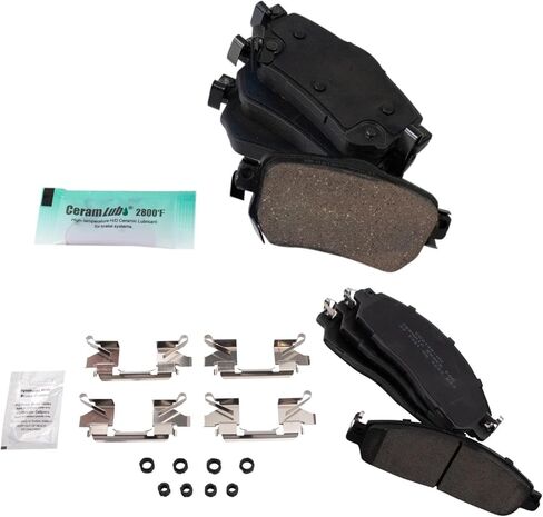 Front and Rear Brake Pad Set Ceramic Hardware Compatible with 2018-2021 Nissan LEAF in Saudi Arabia