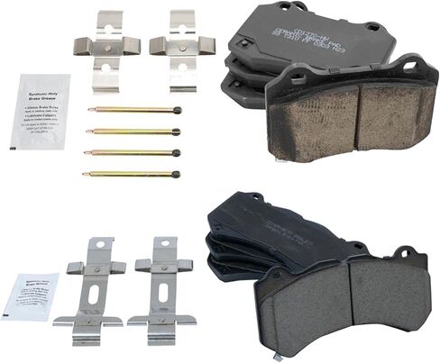 Front Rear Brake Pad Set Ceramic Compatible with 2009-2015 Cadillac CTS 2019 Chevrolet Camaro 2015-2020 Dodge Challenger 2015-2024 Charger 2019-2024 Durango 2012-2021 Jeep Grand Cherokee in Saudi Arabia