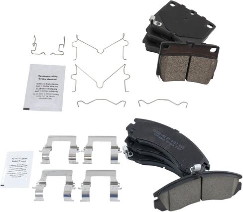 Front and Rear Brake Pad Set Ceramic Hardware Compatible with 1997-2000 Mitsubishi Montero Sport in Saudi Arabia