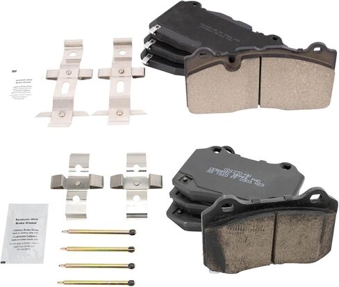 Front and Rear Brake Pad Set Ceramic Hardware Compatible with 2016-2019 Cadillac CTS in Saudi Arabia