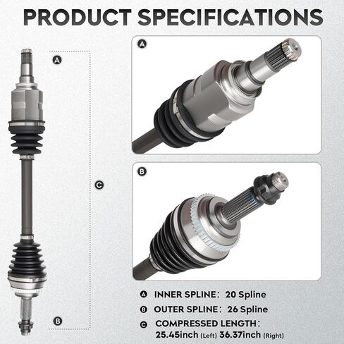 NEW Left Front Right Front CV Axle Shaft Assembly fits for Toyota Corolla 2009-2018, for Matrix 2003-2013 FWD Only, for Pontiac Vibe 2003-2010, 1.8L, Driver and Passenger side, 2-Pack in Saudi Arabia