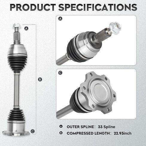 NEW Front Left or Right CV Axle Shaft Assembly fits for Cadillac Escalade 2007-2020, for Chevrolet Silverado 1500&Tahoe&Suburban 1500 07-20, for GMC Sierra 1500&Yukon 07-20, 4x4 models, for 66-1430 in Saudi Arabia