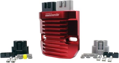 بديل RMSTATOR لمجموعة الجزء الثابت + منظم Mosfet من الألومنيوم الأحمر لـ Triumph Street Triple 675 2008-2017 | ستريت تريبل 675 آر 2008-2017 2019 2020 | استبدال OEM # T1300039 T1300470 T1300675 in Kuwait