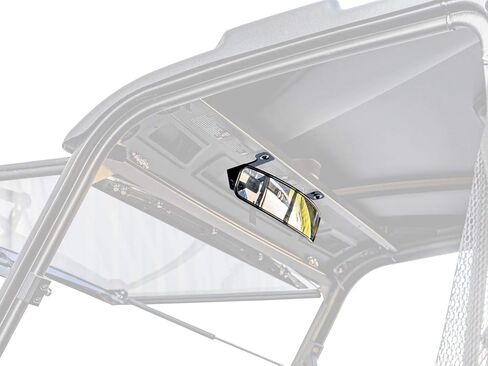 SuperATV 17" Curved Polaris Ranger Rear View Mirror (See Fitment) | Bolt-On Brackets | Measures 17" x 3" | Perfect for Work or Play | UTV Rear View Mirror Made of Aluminum | USA Made | in Saudi Arabia
