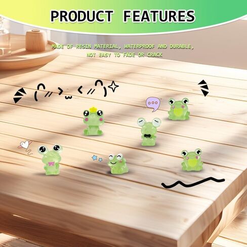 6PCS Luminous Frog Car Dashboard Decor, Frogs Car Accessories, Cute Frog Auto Accessory Adorable Frogs Figurines, Rear View Mirror & Dashboard Decorations Fit Women Men (Luminous Frog) in Saudi Arabia